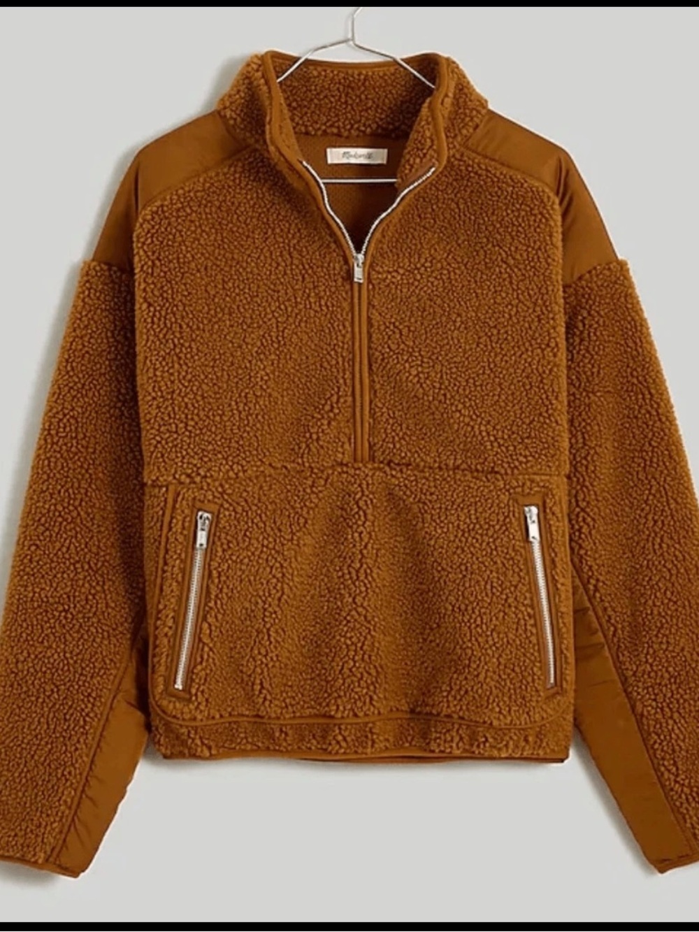 Madewell Faux Sherpa Kokomo Pullover in XS Camel